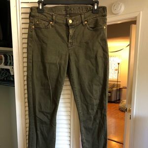 7 For All Mankind Hunter Green Skinny Jeans